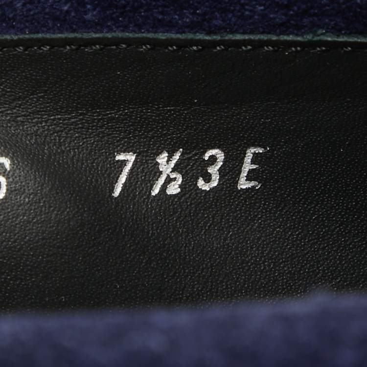 Pre Owned Salvatore Ferragamo Blue Suede Gancini Loafers Size 41.5