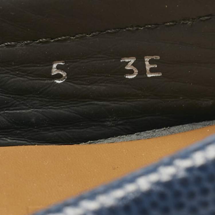 Pre Owned Salvatore Ferragamo Navy Blue Leather Parigi Gancini Loafers Size 39