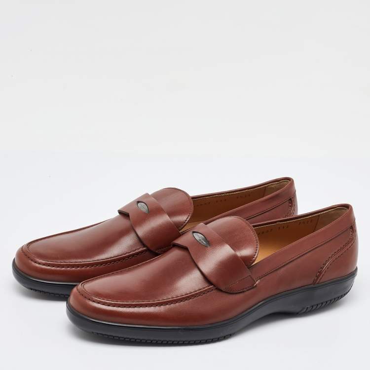 Pre Owned Salvatore Ferragamo Brown Leather Penny Loafers Size 41.5