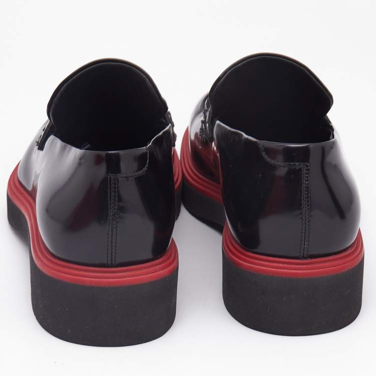 Pre Owned Salvatore Ferragamo Black Brushed Leather Fiorello Loafers Size 40