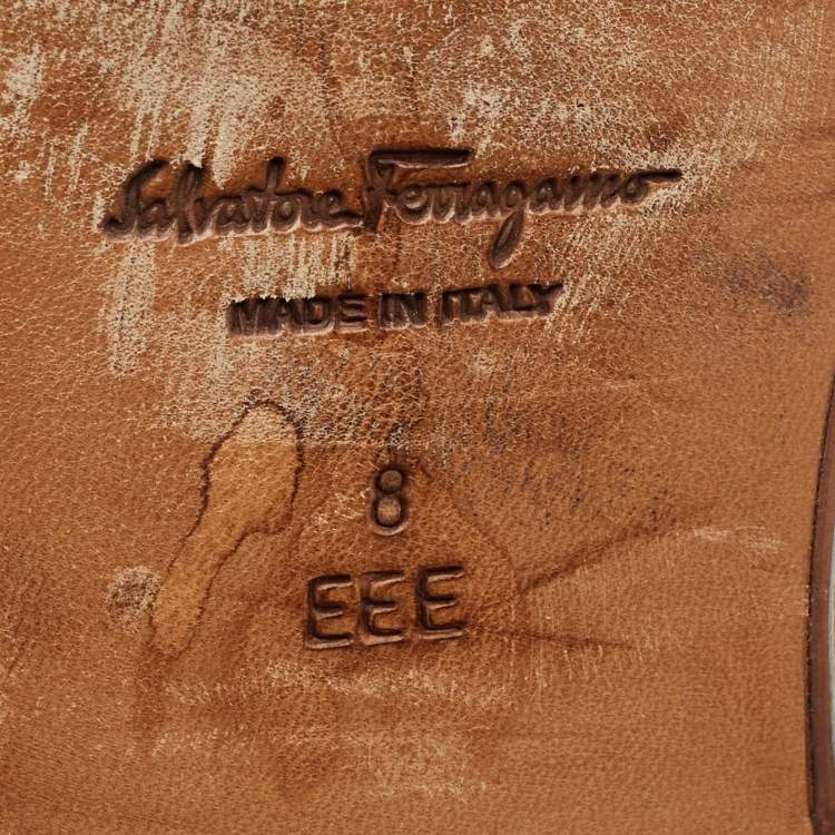 Pre Owned Salvatore Ferragamo Brown Suede Gancini Slip On Loafers Size 42