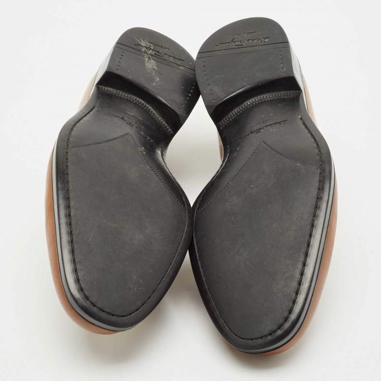 Pre Owned Salvatore Ferragamo Brown Leather Penny Loafers Size 40.5