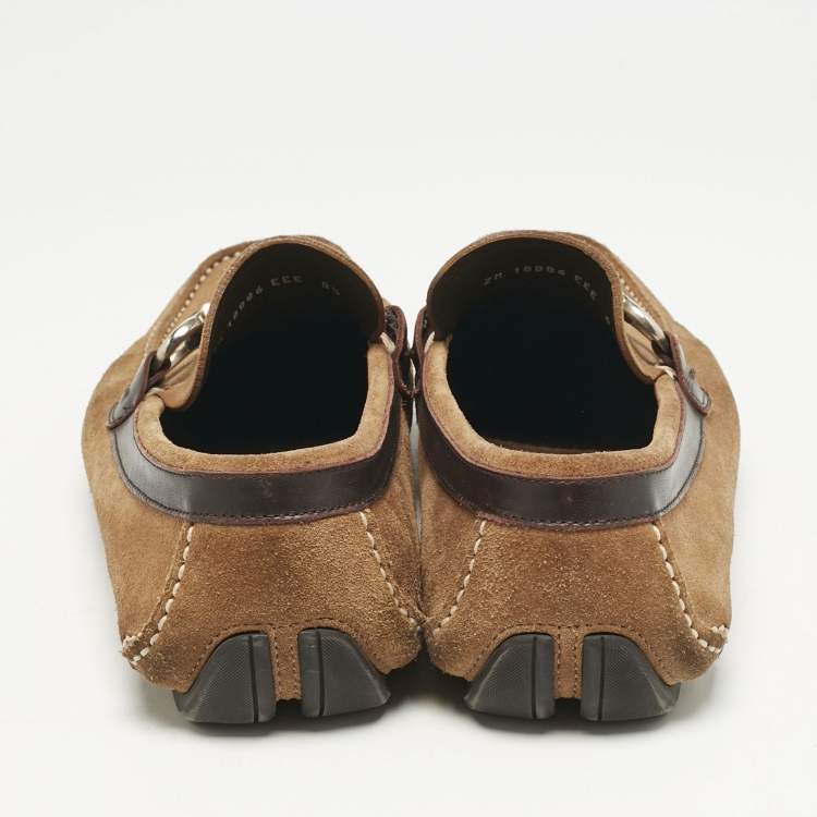 Pre Owned Salvatore Ferragamo Brown Suede Parigi Loafers Size 42.5 