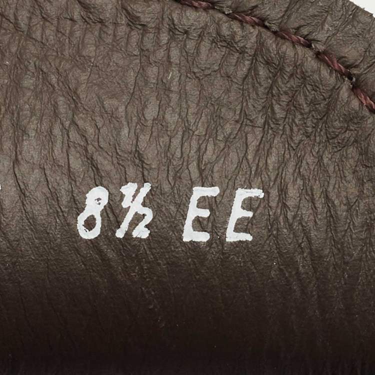 Pre Owned Salvatore Ferragamo Brown Leather Slip On Loafers Size 42.5