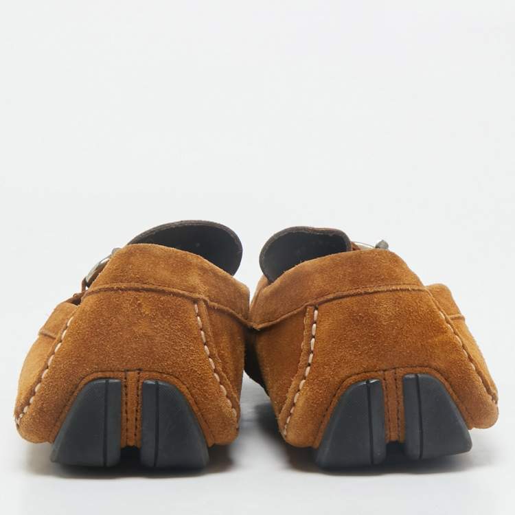 Pre Owned Salvatore Ferragamo Brown Suede Parigi Loafers Size 43
