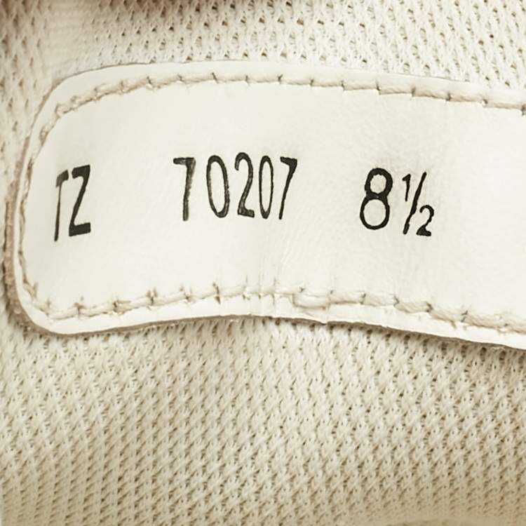 Pre Owned Salvatore Ferragamo Cream Leather and Suede Sultan Low Top Sneakers Size 42.5