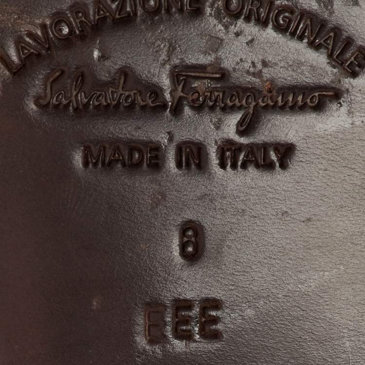 Pre Owned Salvatore Ferragamo Black Leather Gancini Slip On Loafers Size 42