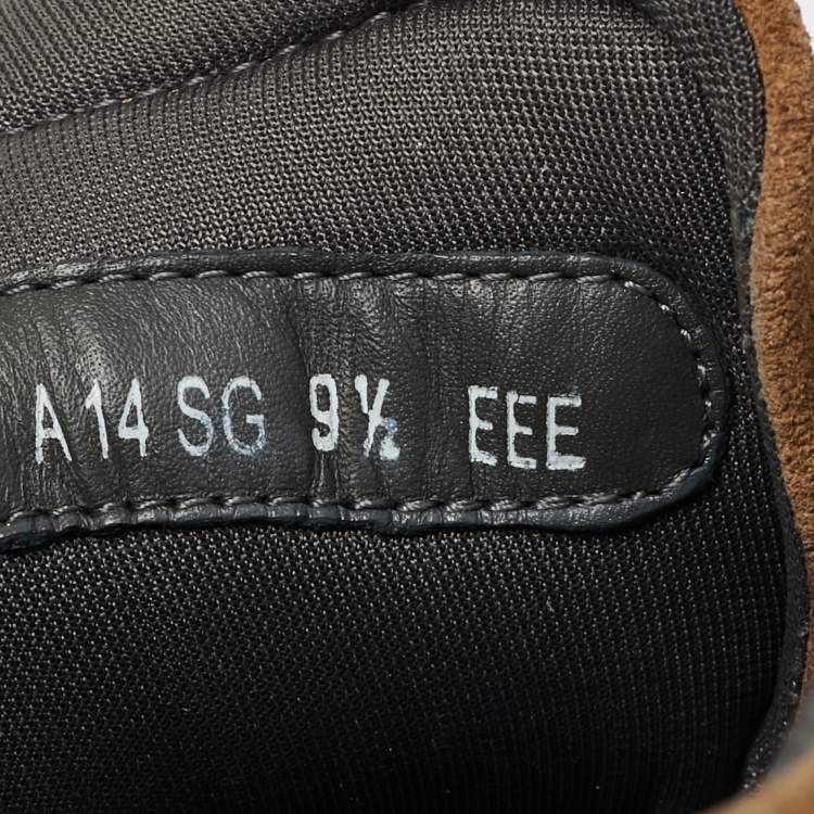 Pre Owned Salvatore Ferragamo Multicolor Nubuck Leather and Suede Monroe Lace Up Sneakers Size 43.5