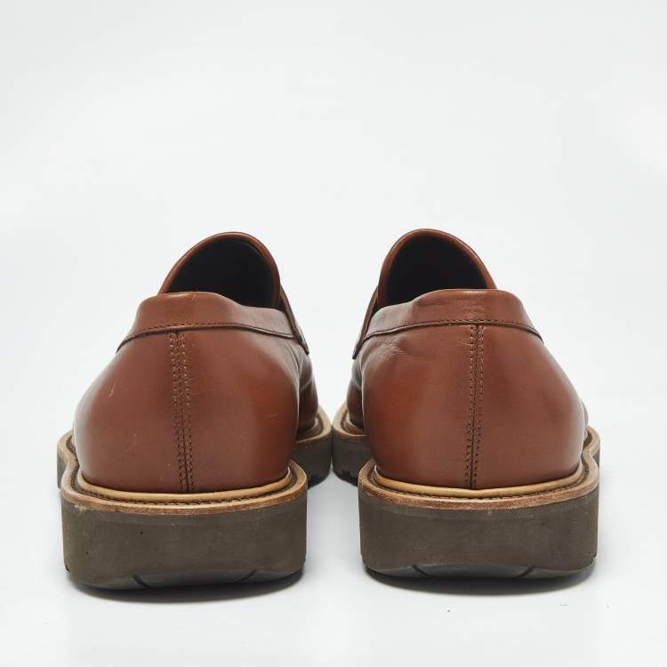 Pre Owned Salvatore Ferragamo Brown Leather Penny Loafers Size 44.5