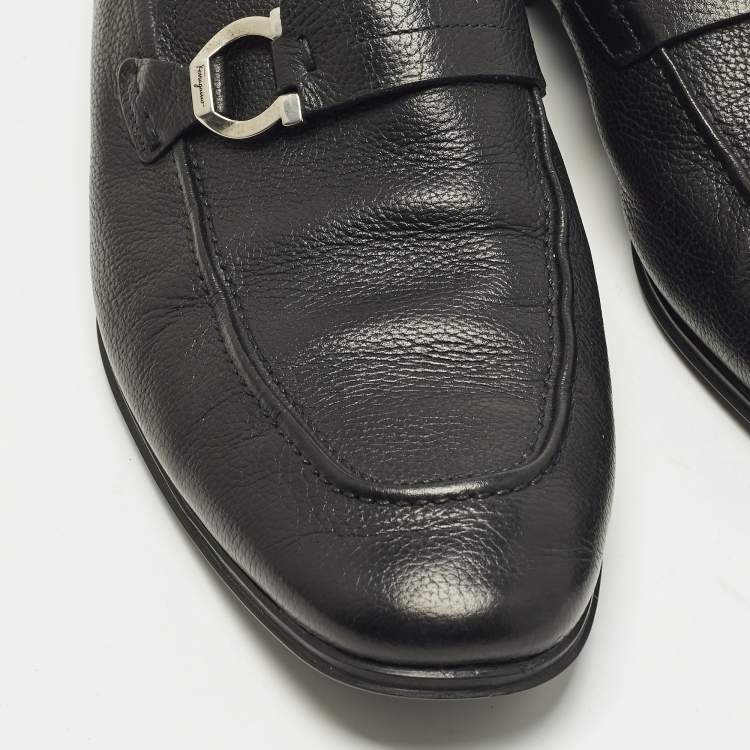 Pre Owned Salvatore Ferragamo Caspian Size 42 Black Leather Loafers