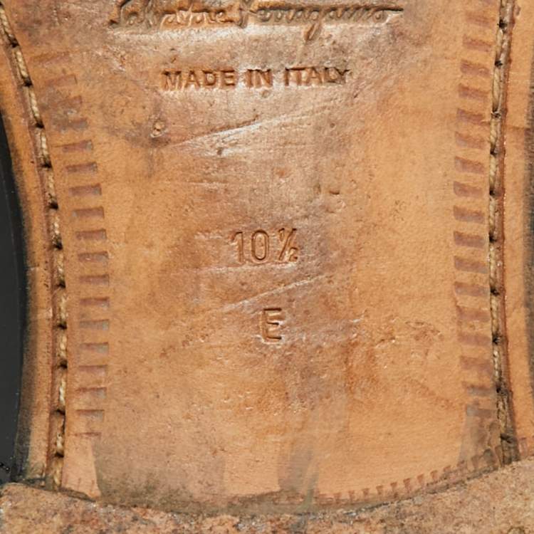 Pre Owned Salvatore Ferragamo Size 44.5 Black Leather Oxfords