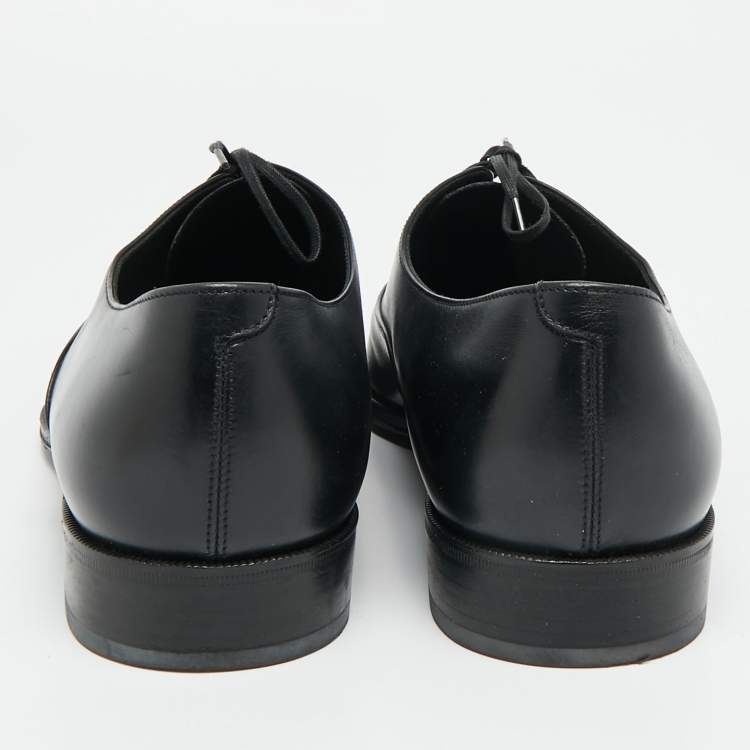 Pre Owned Salvatore Ferragamo Size 44.5 Black Leather Oxfords