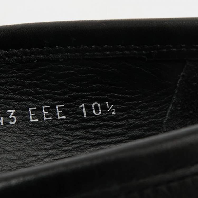 Pre Owned Salvatore Ferragamo Gancini Size 44.5 Black Leather Loafers