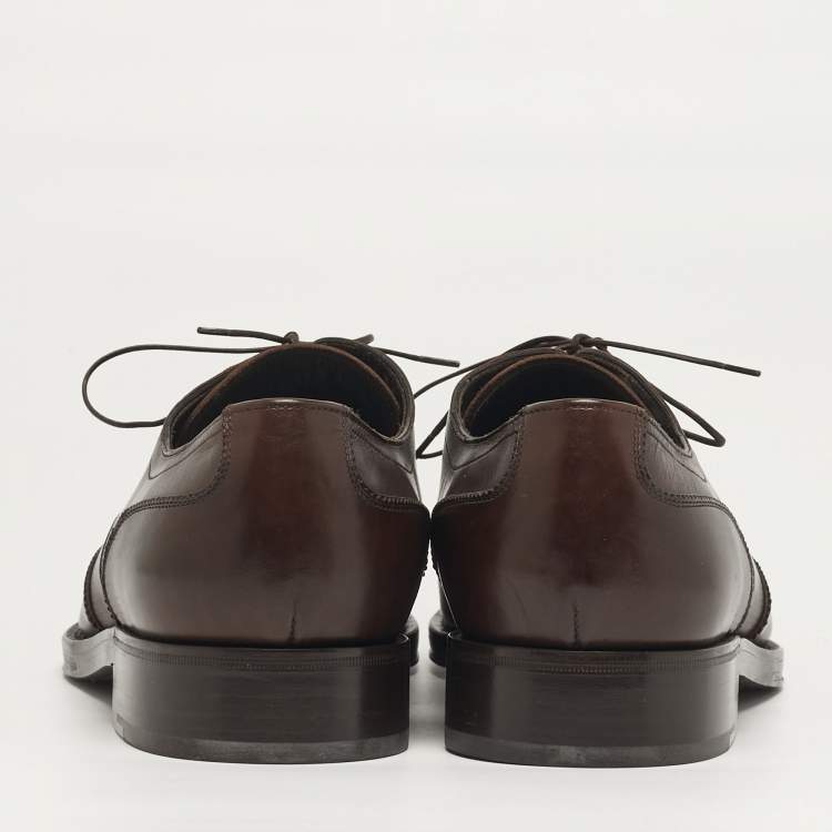 Pre Owned Salvatore Ferragamo Alicante Size 41 Brown Leather Derby