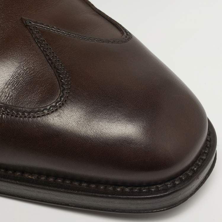 Pre Owned Salvatore Ferragamo Alicante Size 41 Brown Leather Derby