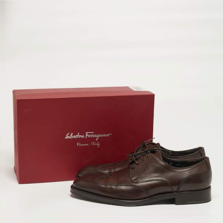 Pre Owned Salvatore Ferragamo Alicante Size 41 Brown Leather Derby