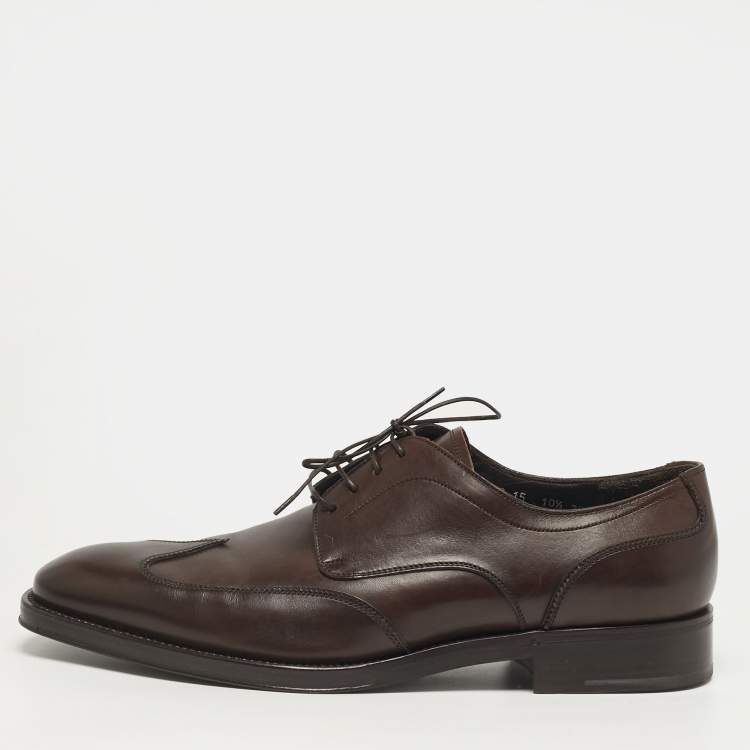 Pre Owned Salvatore Ferragamo Alicante Size 41 Brown Leather Derby