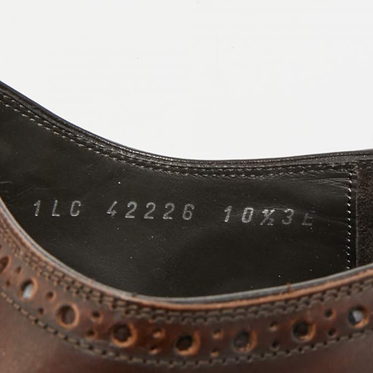 Pre Owned Salvatore Ferragamo  Size 44.5 Brown Brogue Leather Oxford