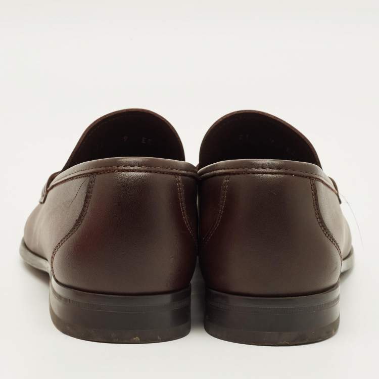 Pre Owned Salvatore Ferragamo Dupont Size 43 Brown Leather Penny Loafers