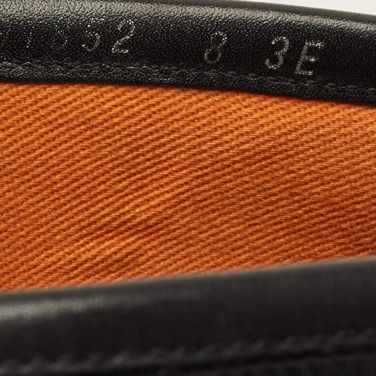 Pre Owned Salvatore Ferragamo Gancini Size 42 Black Leather Loafers