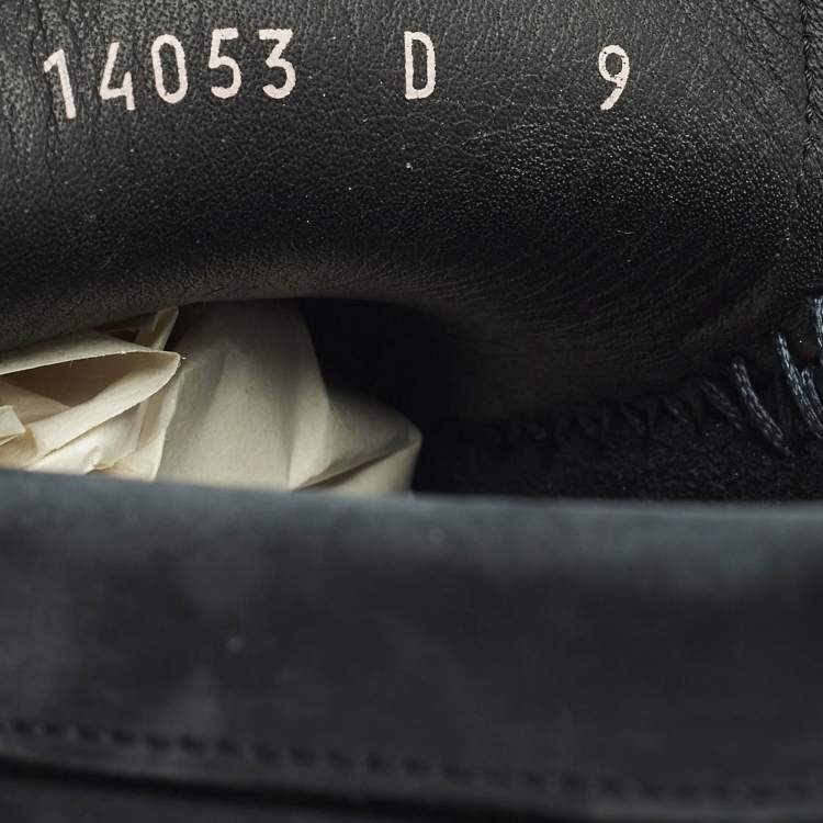 Pre Owned Salvatore Ferragamo Gancini Size 43 Navy Blue Nubuck Leather Slip On Loafers