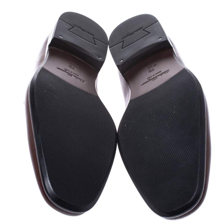 Pre Owned Salvatore Ferragamo Brown Leather Loafers Size 41.5