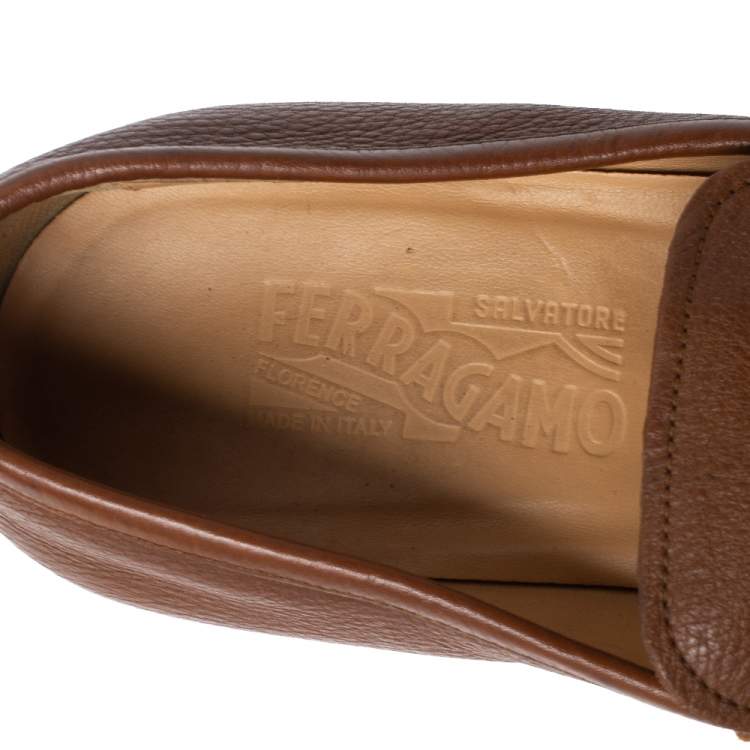 مملوكة مسبقًا Salvatore Ferragamo Brown Leather Mason Loafers Size 43.5