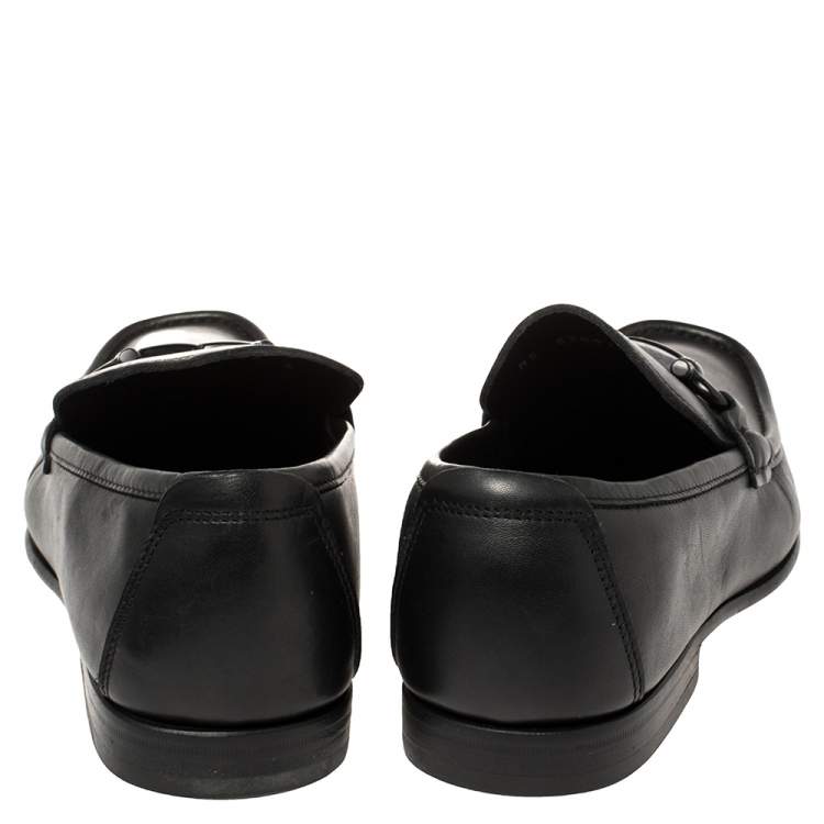 Pre Owned Salvatore Ferragamo Black Leather Parigi Loafers Size 40