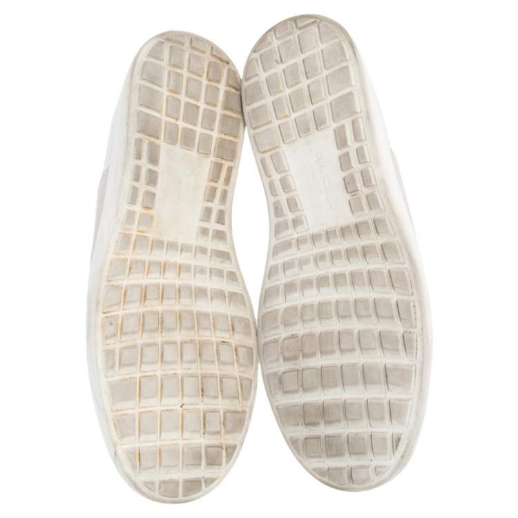 Pre Owned Salvatore Ferragamo White Leather Low Top Sneakers Size 45