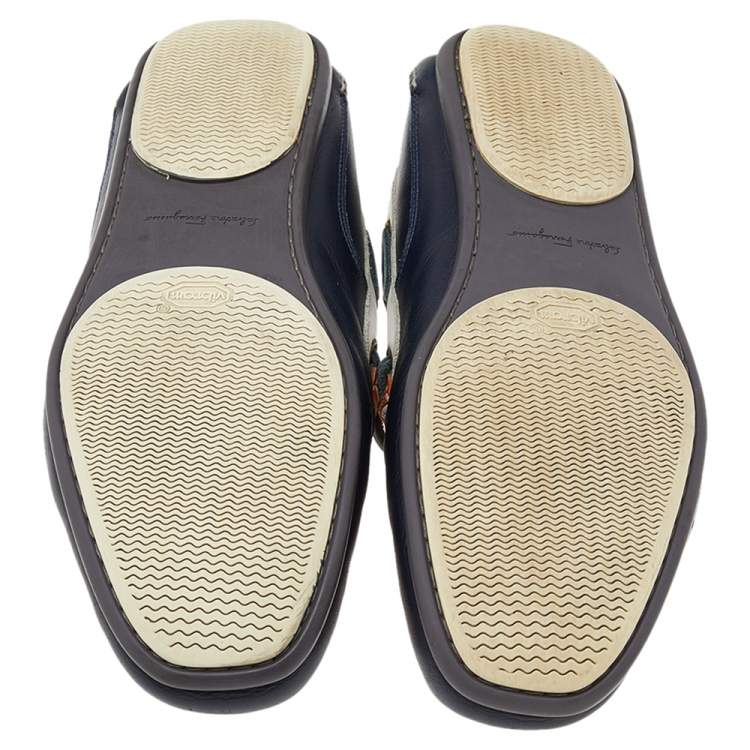 Pre Owned Salvatore Ferragamo Multicolor Leather Slip On Loafers Size 43