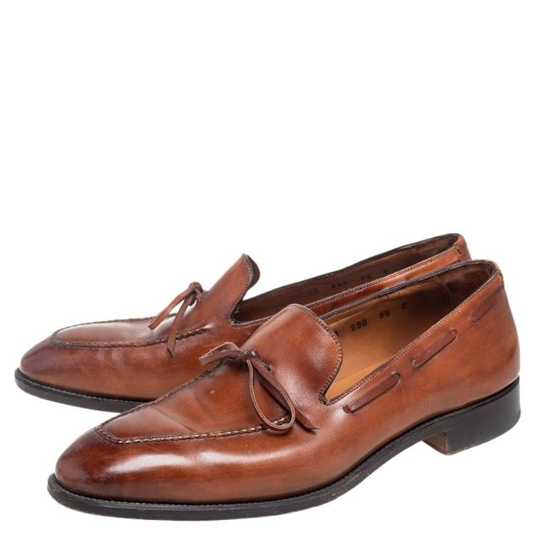 Pre Owned Salvatore Ferragamo Brown Leather Loafers Size 43.5