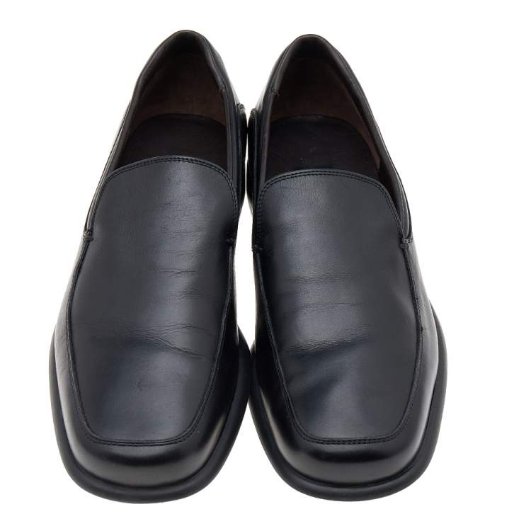 Pre Owned Salvatore Ferragamo Black Leather Slip On Penny Loafers Size 41