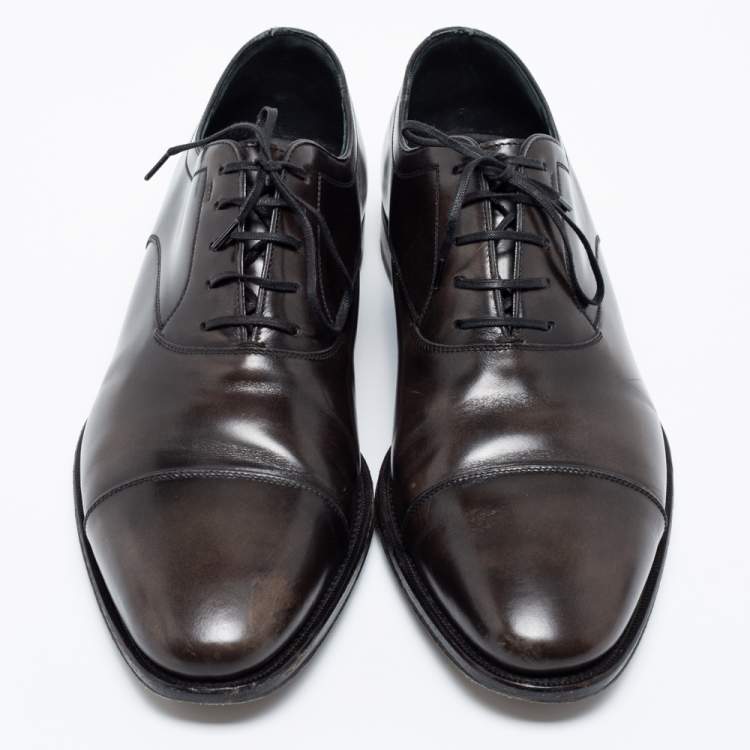 Pre Owned Salvatore Ferragamo Two Tone  Leather Aiden Oxfords Size 43