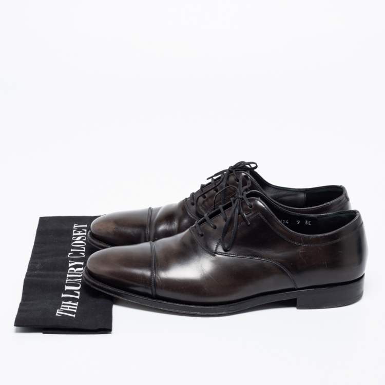 Pre Owned Salvatore Ferragamo Two Tone  Leather Aiden Oxfords Size 43