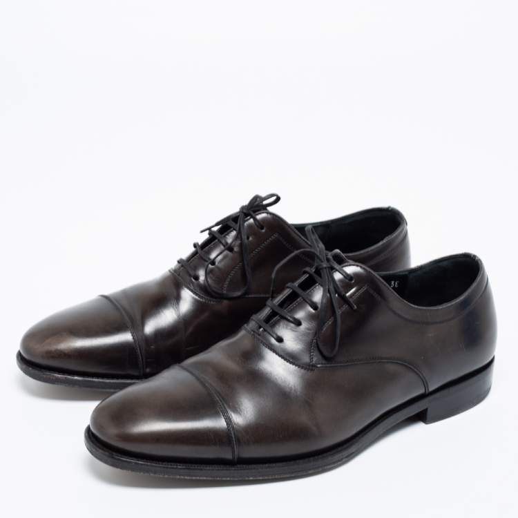 Pre Owned Salvatore Ferragamo Two Tone  Leather Aiden Oxfords Size 43