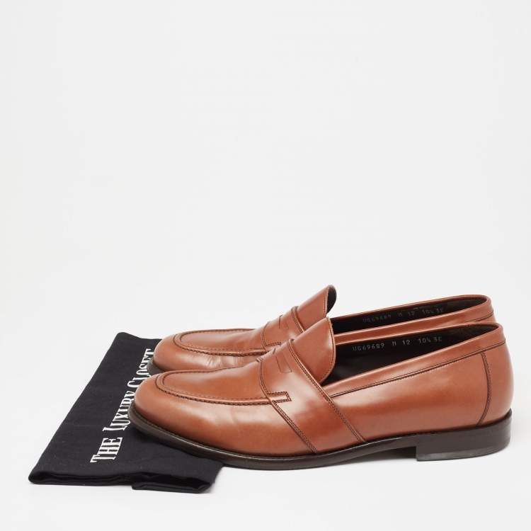 Pre Owned Salvatore Ferragamo Brown Leather Penny Loafers Size 44.5