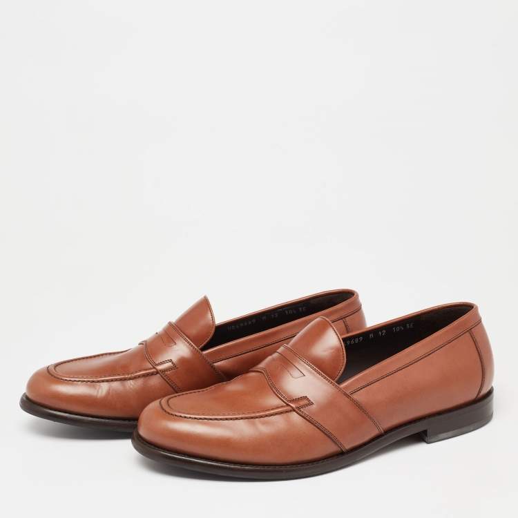 Pre Owned Salvatore Ferragamo Brown Leather Penny Loafers Size 44.5