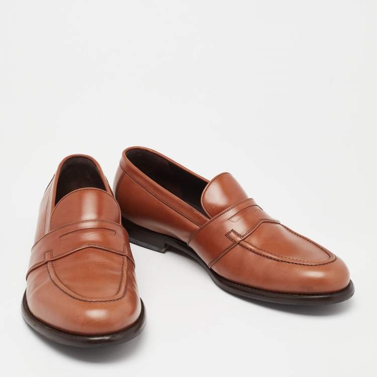 Pre Owned Salvatore Ferragamo Brown Leather Penny Loafers Size 44.5
