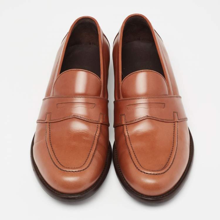 Pre Owned Salvatore Ferragamo Brown Leather Penny Loafers Size 44.5