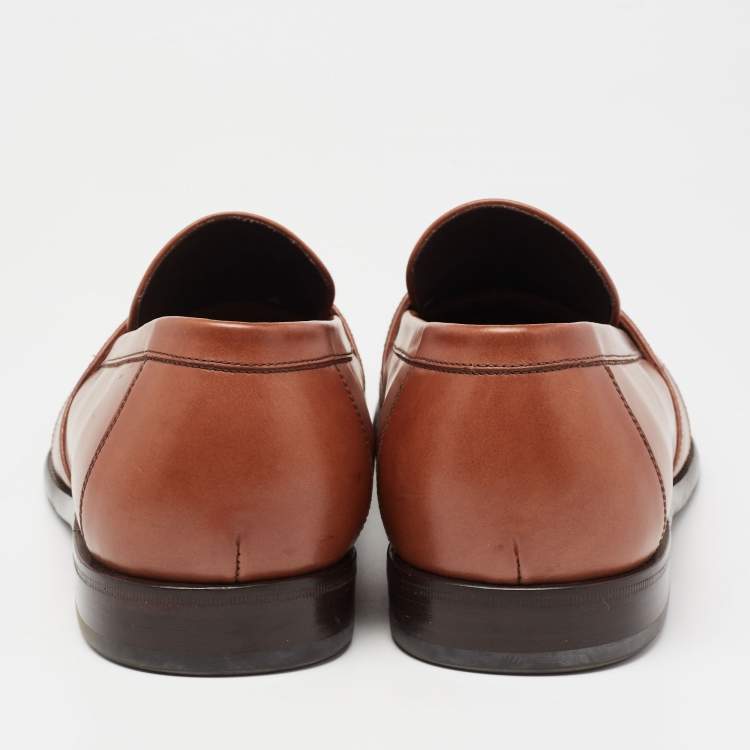 Pre Owned Salvatore Ferragamo Brown Leather Penny Loafers Size 44.5