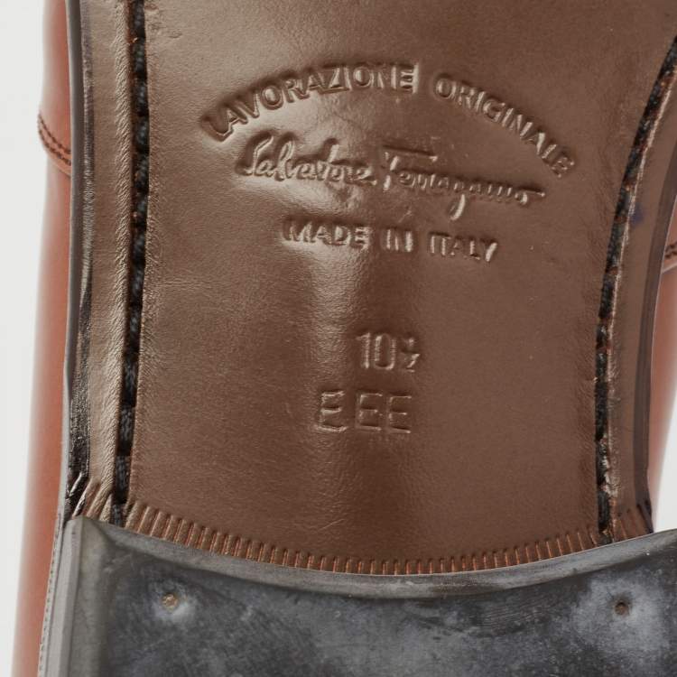 Pre Owned Salvatore Ferragamo Brown Leather Penny Loafers Size 44.5
