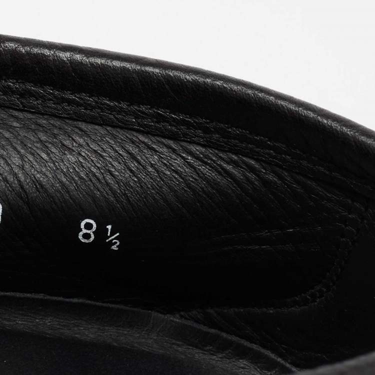 Pre Owned Salvatore Ferragamo Black Leather Adam Loafers Size 42.5