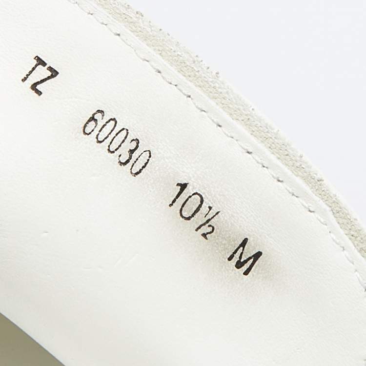 Pre Owned Salvatore Ferragamo White Leather Gancini Slip On Sneakers Size 44.5
