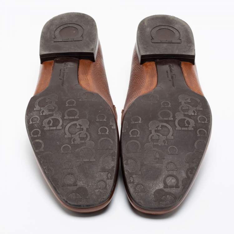Pre Owned Salvatore Ferragamo Brown Leather Connor Loafers Size 46