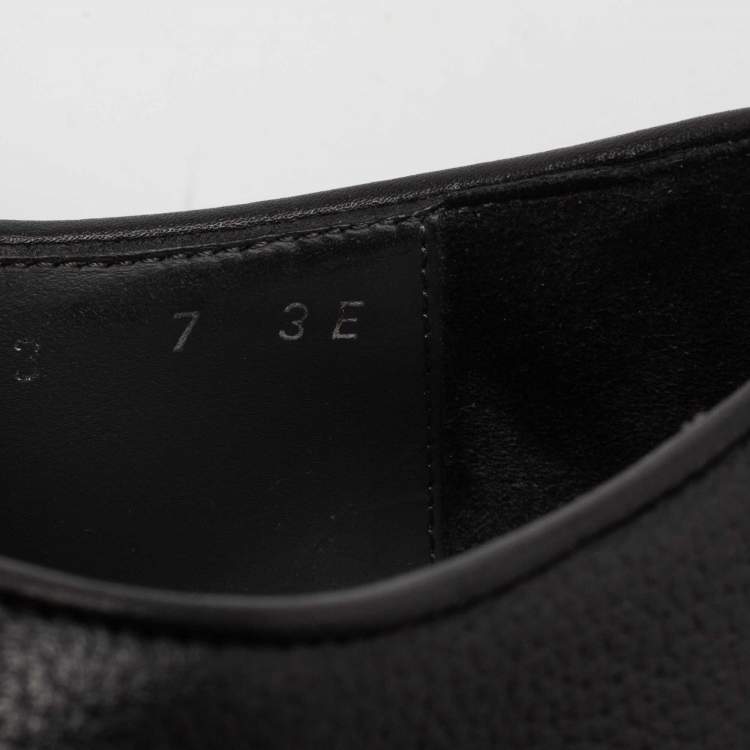 Pre Owned Salvatore Ferragamo Black Leather Oxford Slip-On Sneakers Size 41