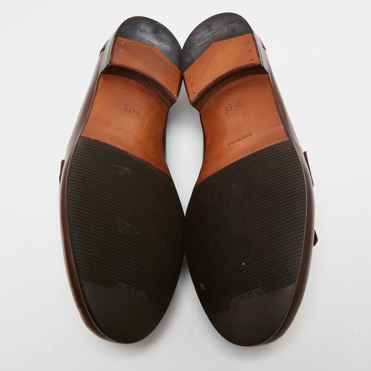 Pre Owned Salvatore Ferragamo Brown Leather Tassel Fringe Loafers Size 43.5