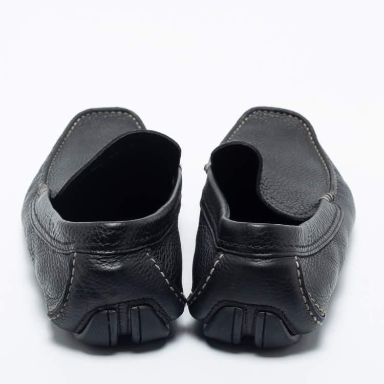 Pre Owned Salvatore Ferragamo Black Leather  Slip On Loafers Size 42 