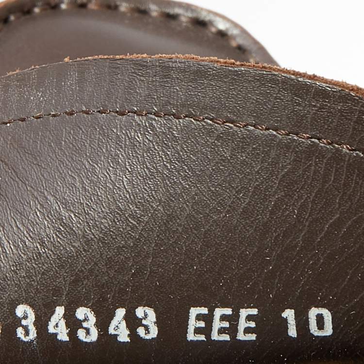 Pre Owned Salvatore Ferragamo Dark Brown Leather Penny Slip On Loafers Size 44