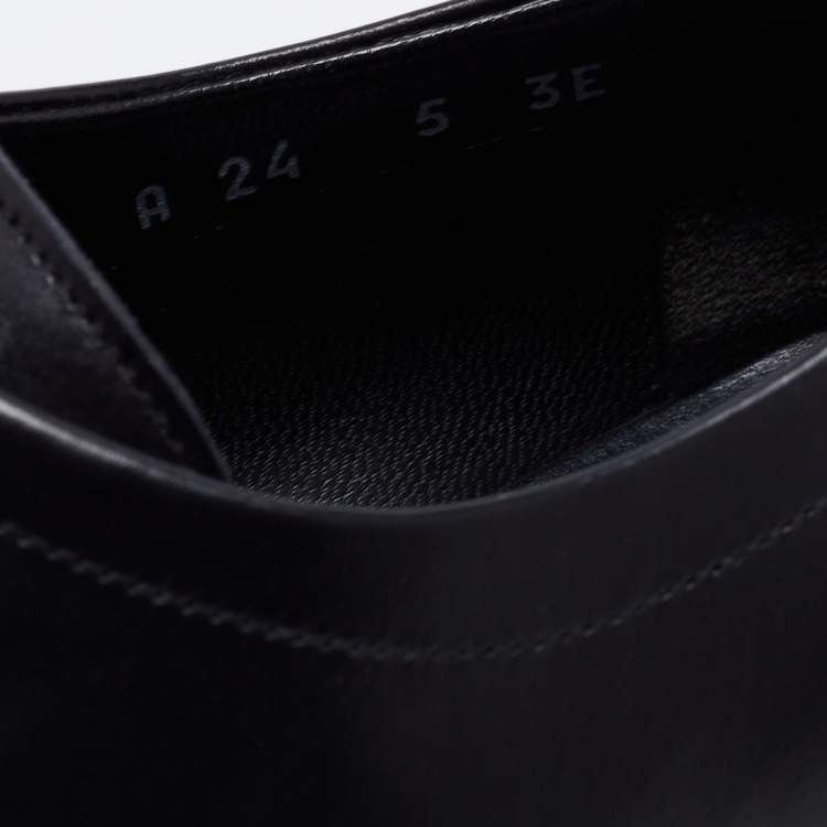 Pre Owned Salvatore Ferragamo Black Leather Oxfords Size 39