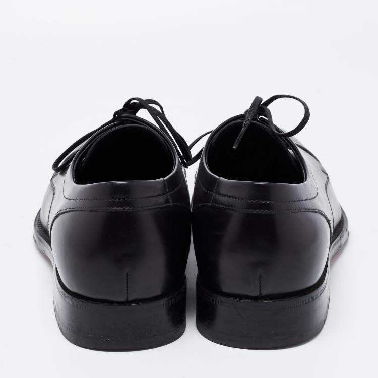 Pre Owned Salvatore Ferragamo Black Leather Oxfords Size 39